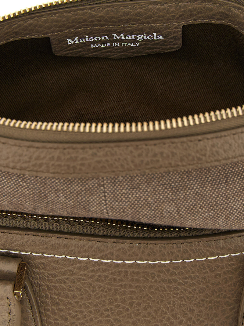Sac porté épaule Maison Margiela en cuir de veau gris