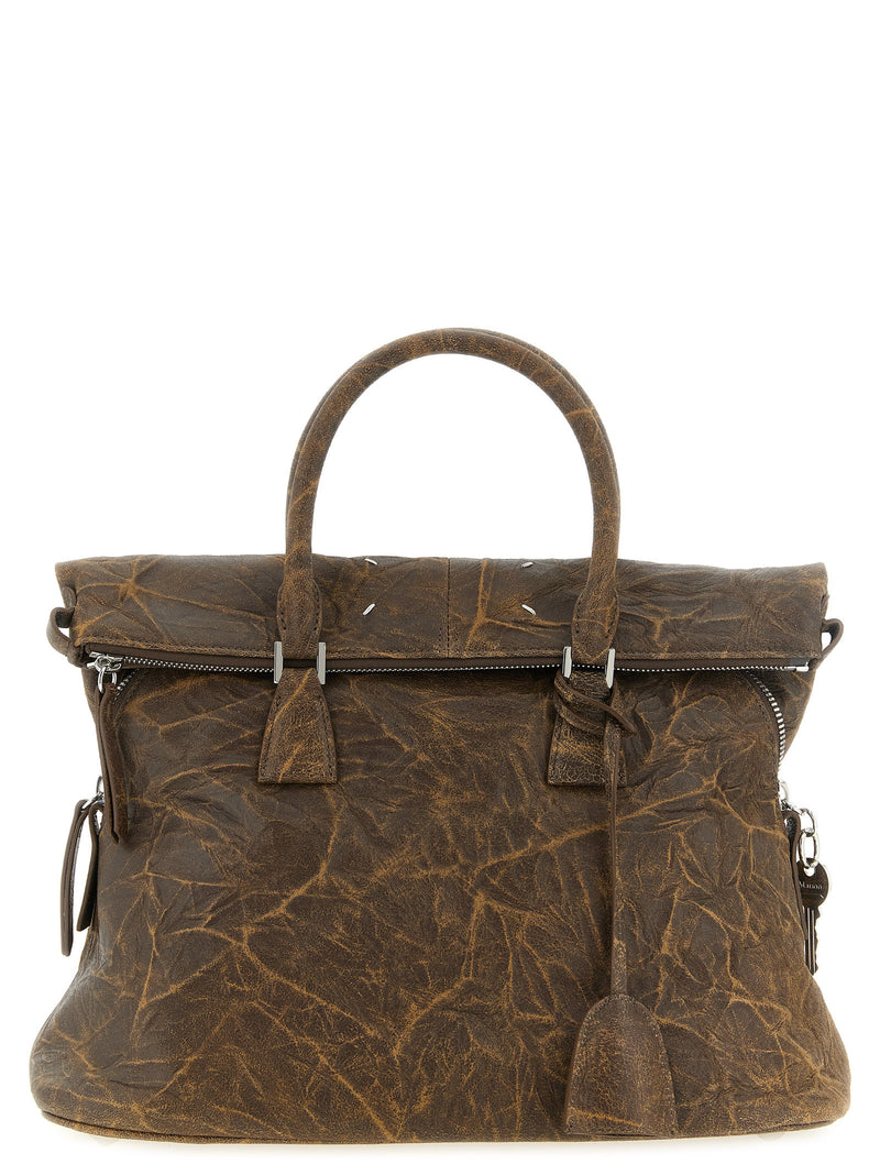 Sac bandoulière Maison Margiela en cuir de chèvre marron