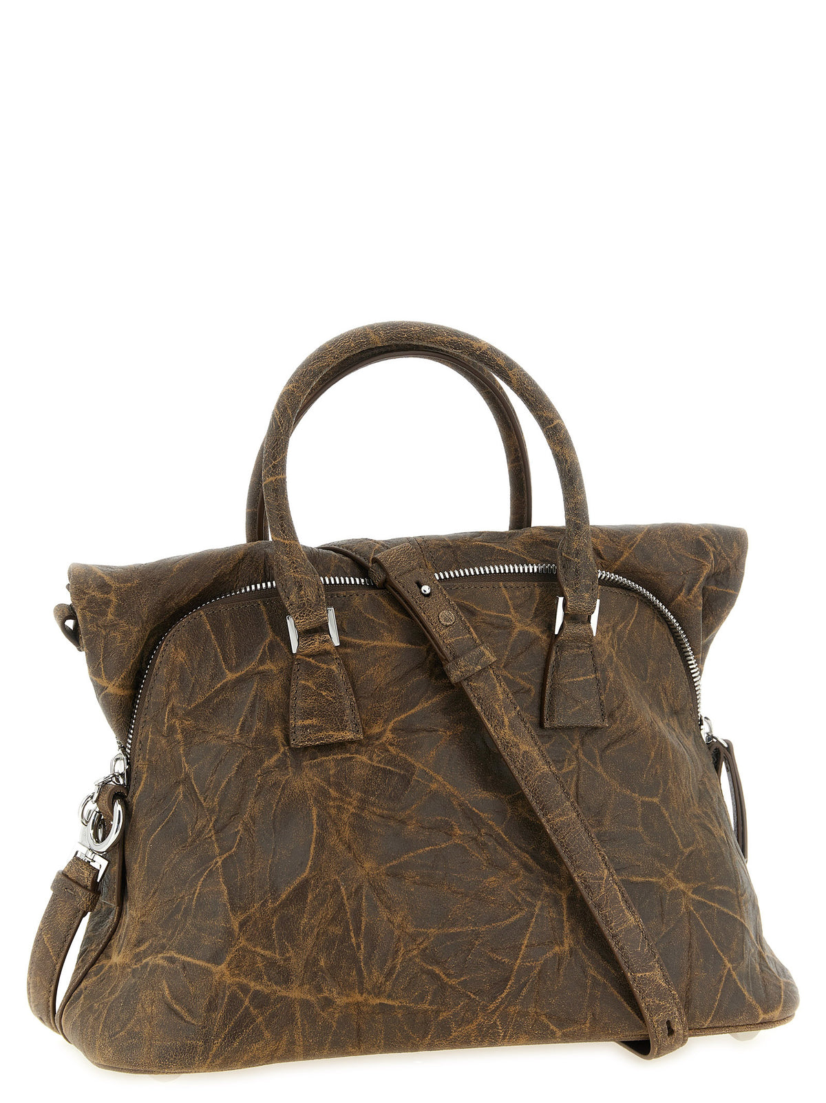 Sac bandoulière Maison Margiela en cuir de chèvre marron