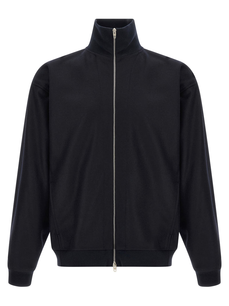 Jil Sander Blue Wool Full-Length Jacket