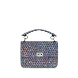 Valentino Garavani Rockstud Spike Tweed Handbag - Blue