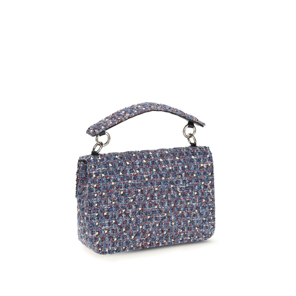 Valentino Garavani Rockstud Spike Tweed Handbag - Blue