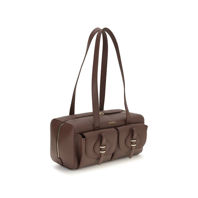 Coccinelle Mavery Brown Calf Leather Shoulder Bag