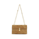 Savette Beige Calf Leather Bos Taurus Clutch Bag
