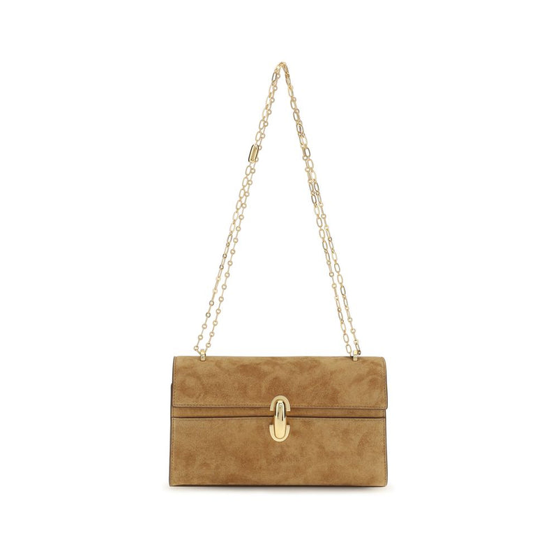 Savette Beige Calf Leather Bos Taurus Clutch Bag
