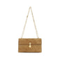 Savette Beige Calf Leather Bos Taurus Clutch Bag