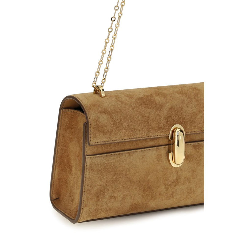 Savette Beige Calf Leather Bos Taurus Clutch Bag