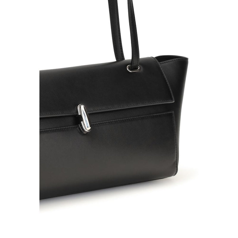 Savette Black Calf Leather Bos Taurus Shoulder Bag