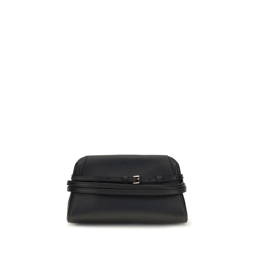 Moschino pochette en chèvre noir