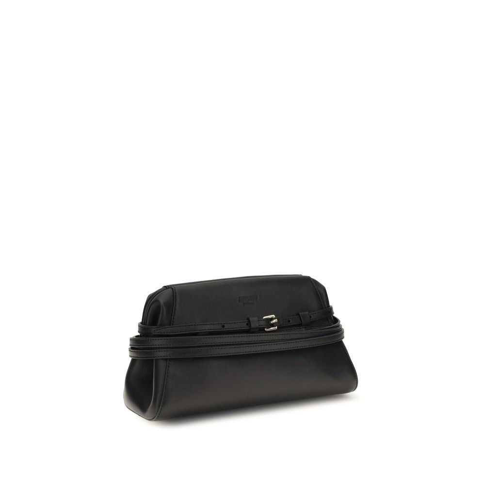 Moschino pochette en chèvre noir