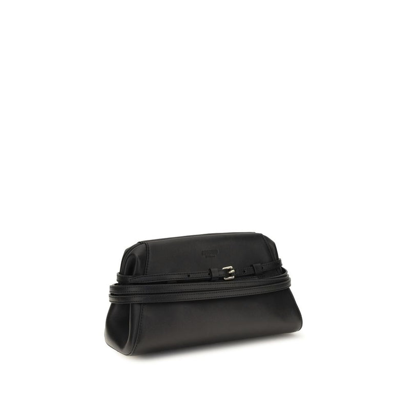 Moschino pochette en chèvre noir