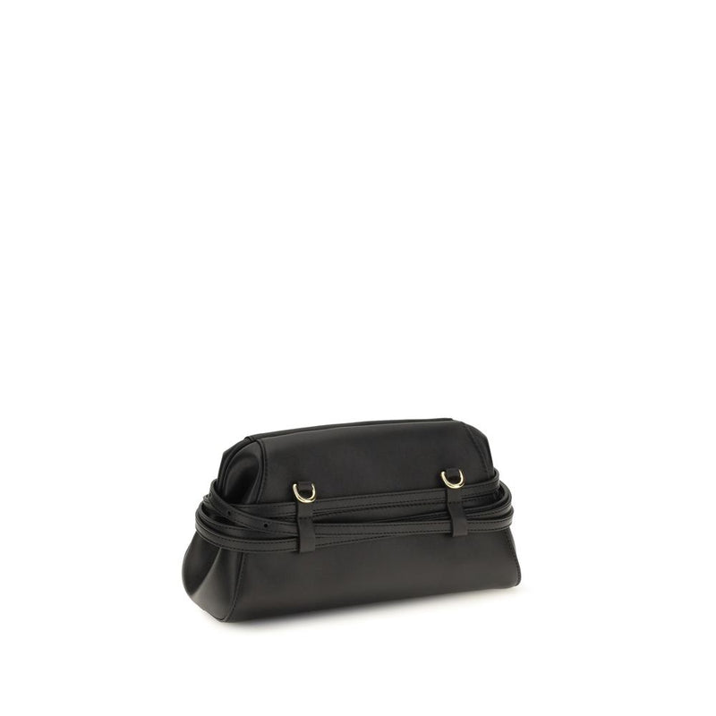 Moschino pochette en chèvre noir