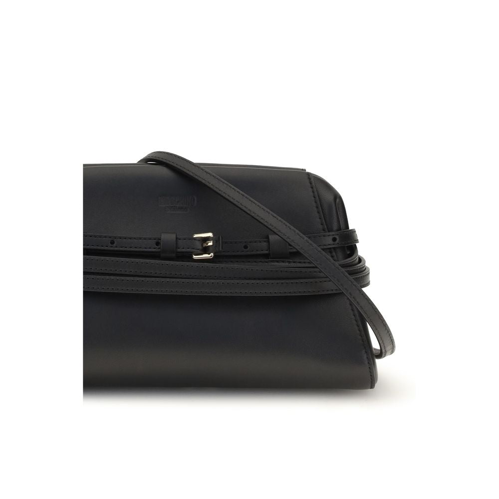 Moschino pochette en chèvre noir
