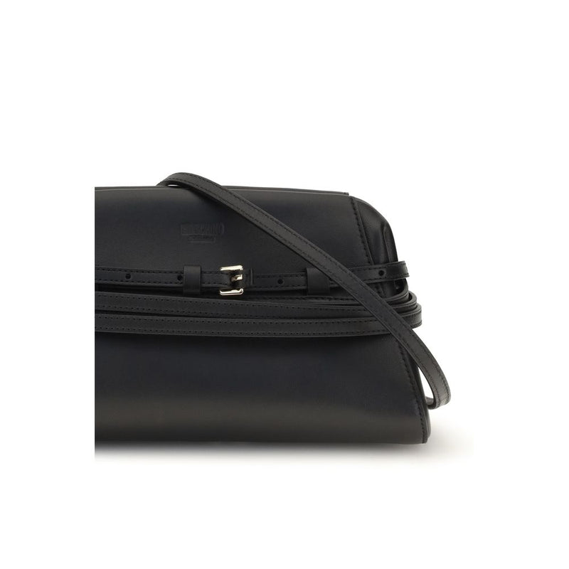 Moschino pochette en chèvre noir