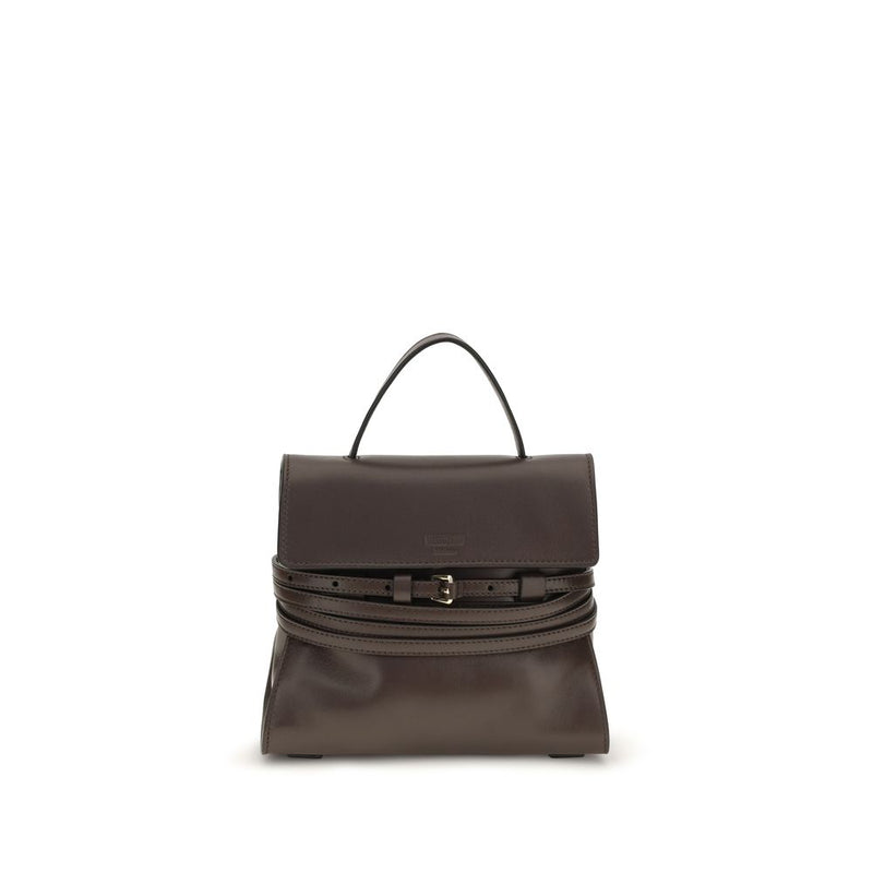 Sac à main Moschino en peau de chèvre marron