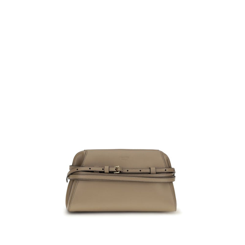 Pochette en peau de chèvre beige Moschino