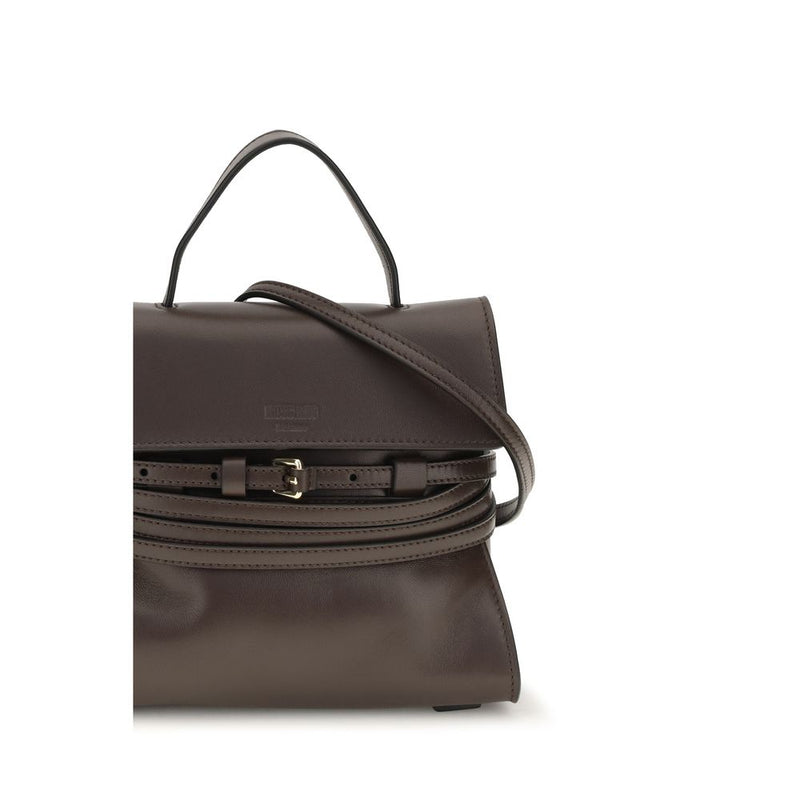 Sac à main Moschino en peau de chèvre marron