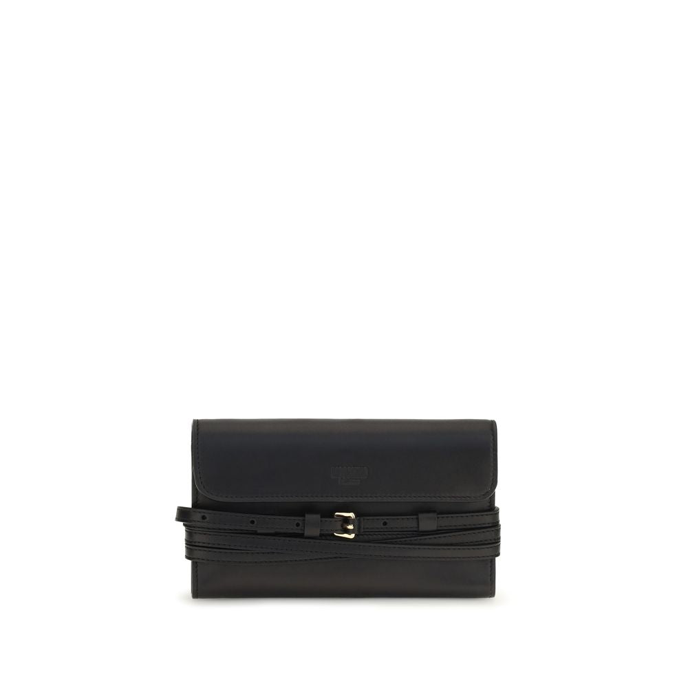 Portefeuille Moschino en cuir de chèvre noir