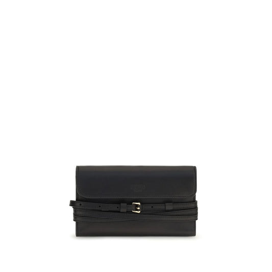 Portefeuille Moschino en cuir de chèvre noir