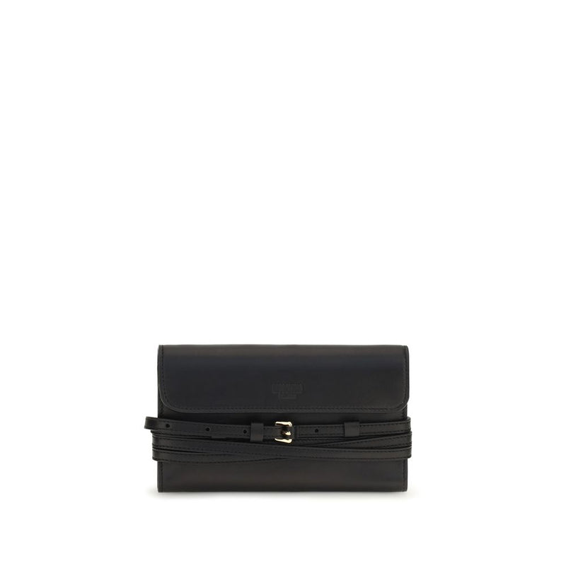 Portefeuille Moschino en cuir de chèvre noir