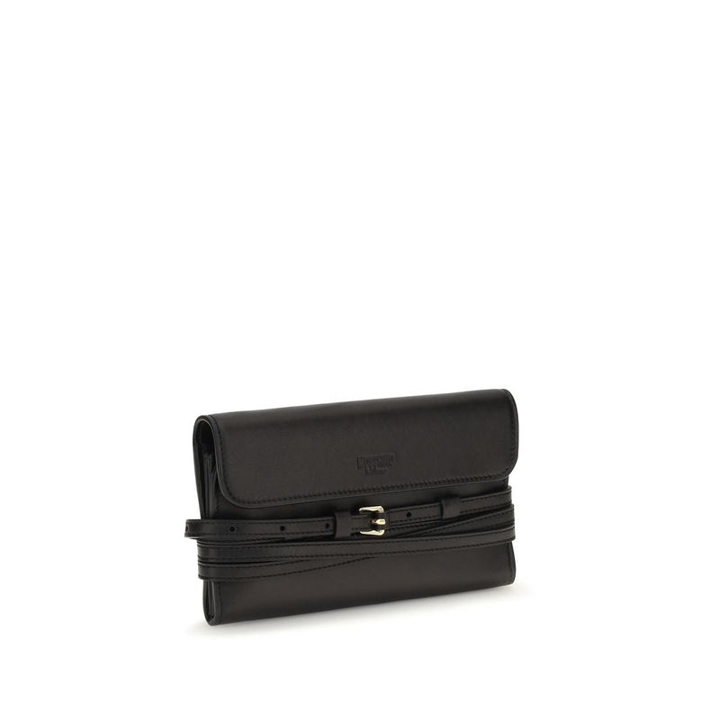 Portefeuille Moschino en cuir de chèvre noir