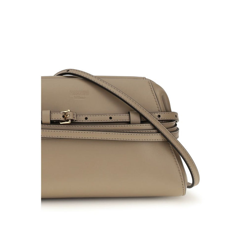 Pochette en peau de chèvre beige Moschino