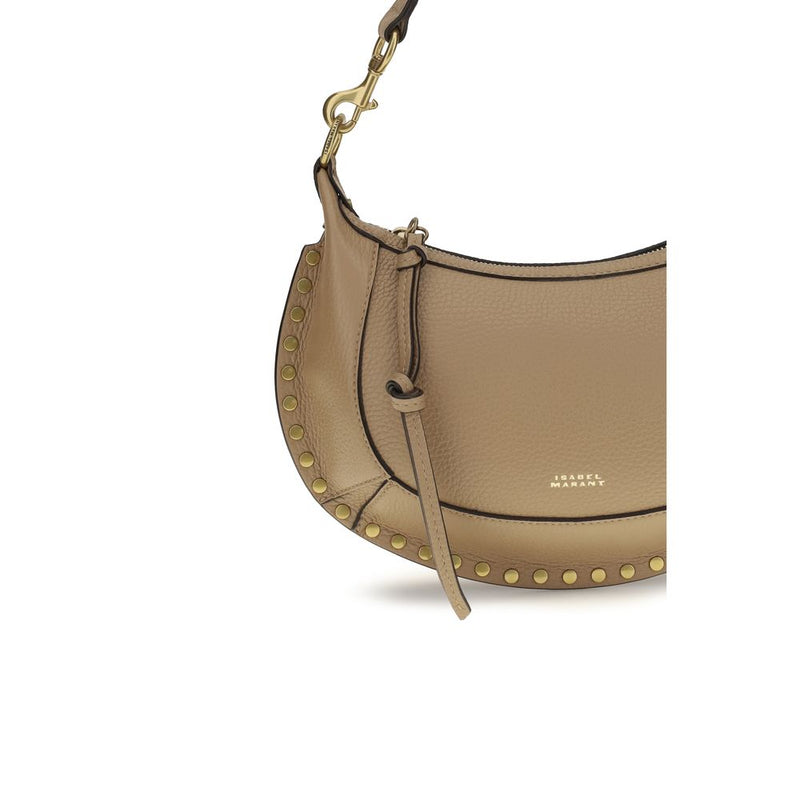 Isabel Marant Oskan Moon Beige Calf Leather Shoulder Bag