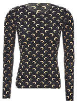 T-shirt à manches longues en polyamide noir Marine Serre