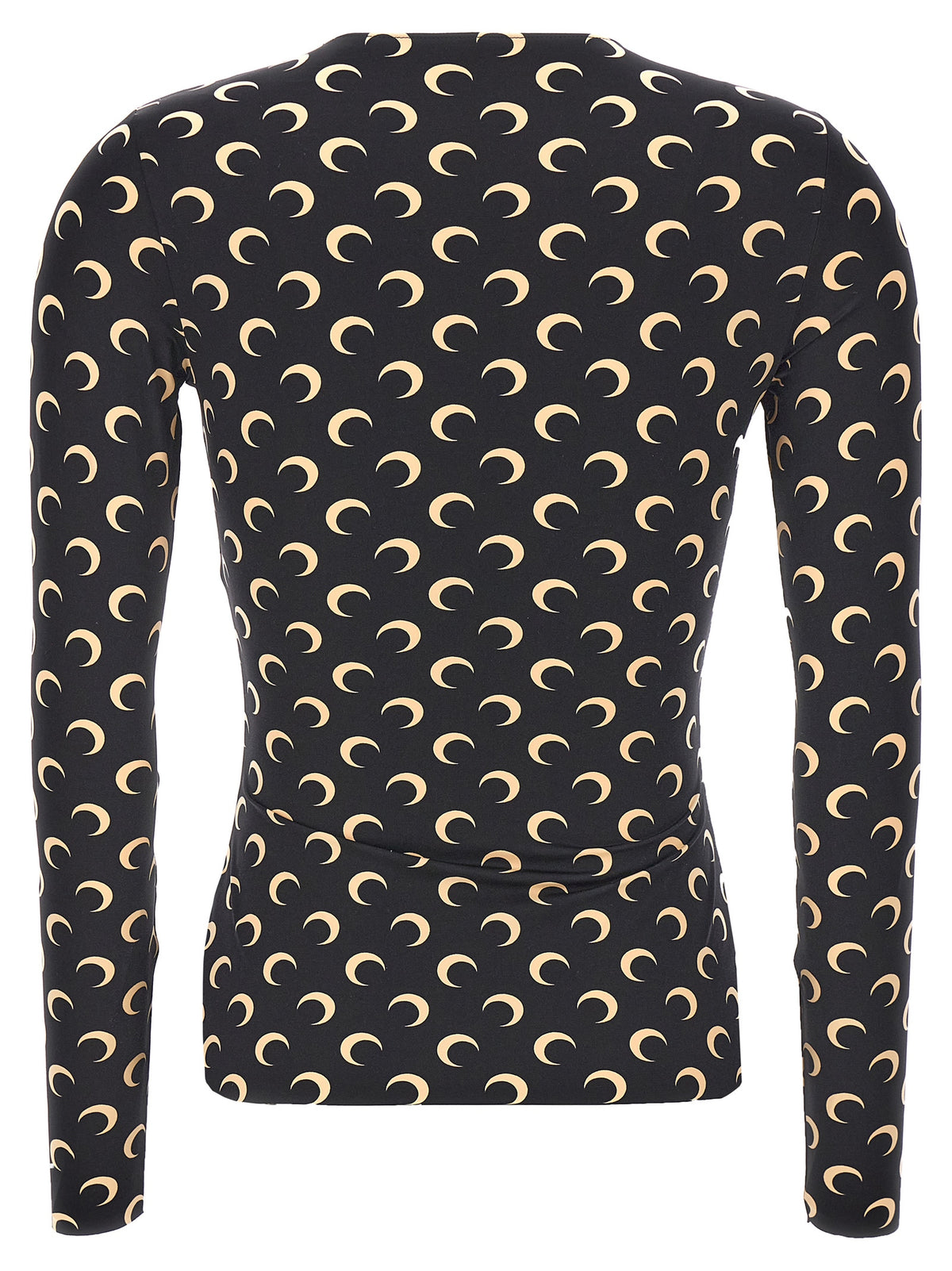 T-shirt à manches longues en polyamide noir Marine Serre