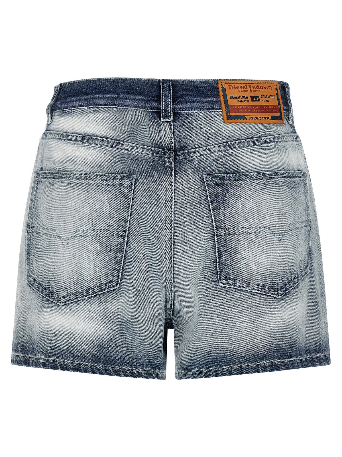 Diesel De-Helios-FSI Blue Cotton Bermuda Shorts for Women