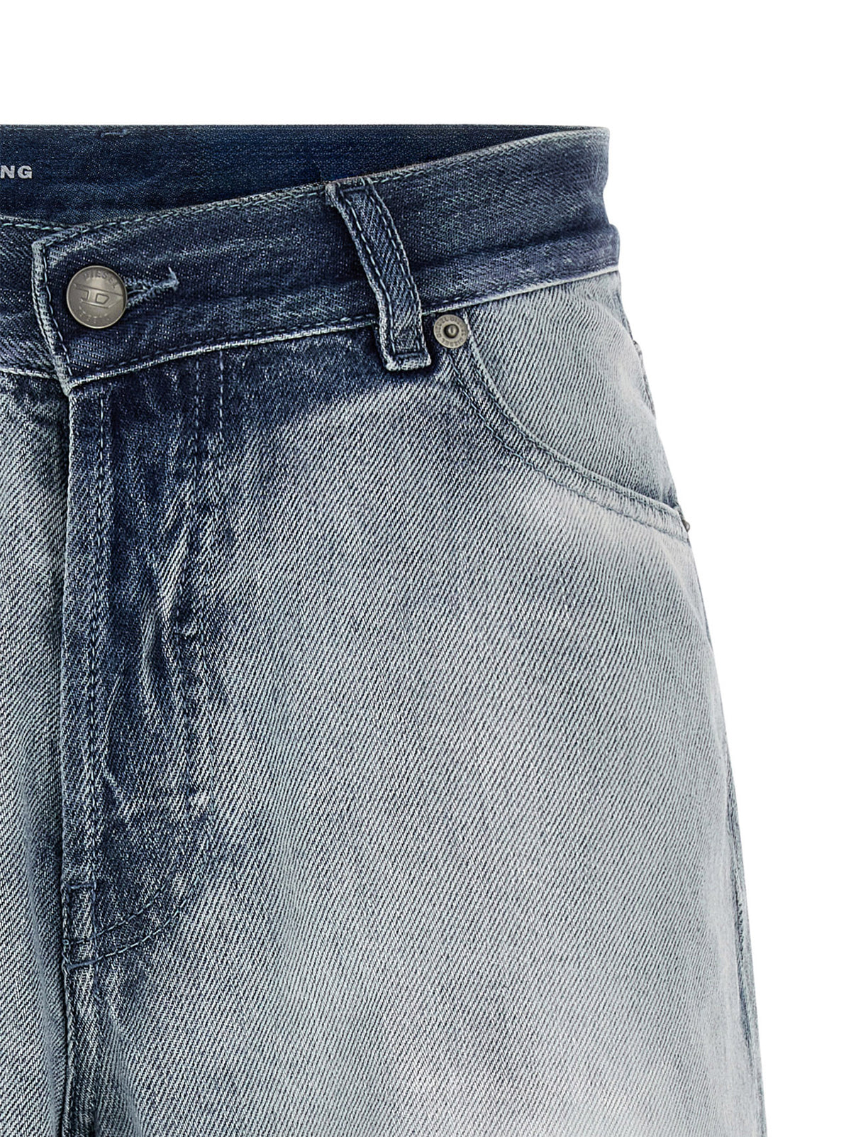 Diesel De-Helios-FSI Blue Cotton Bermuda Shorts for Women
