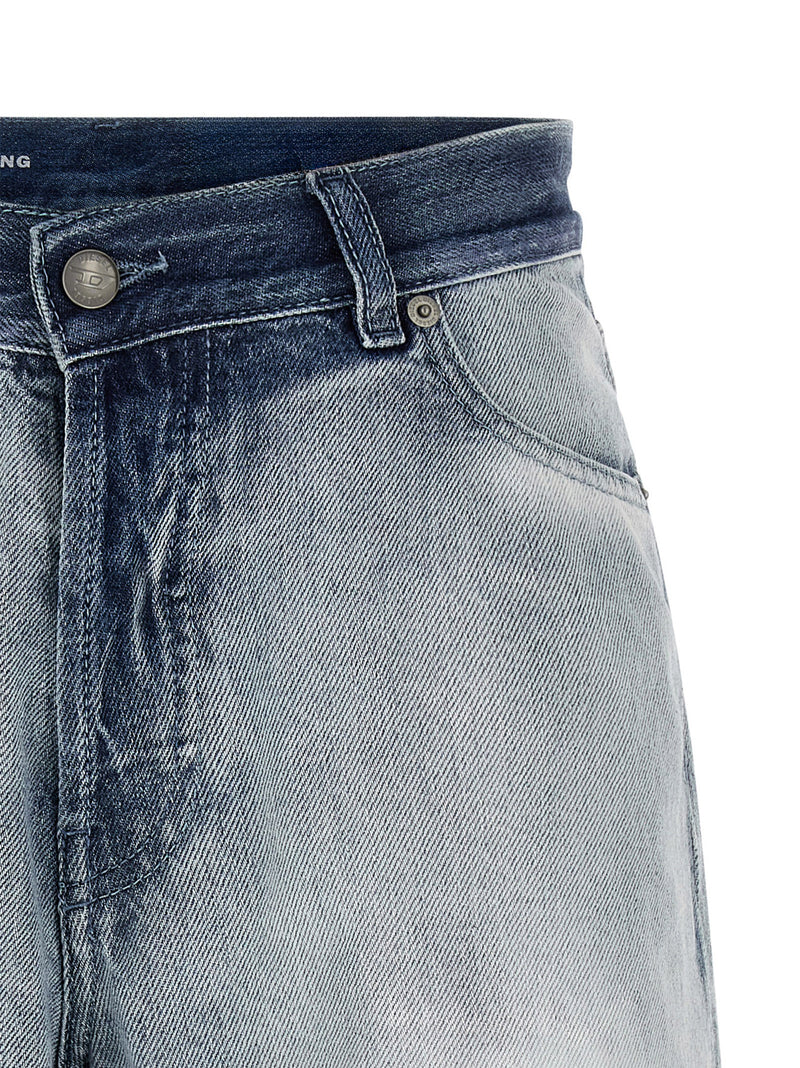 Diesel De-Helios-FSI Blue Cotton Bermuda Shorts for Women