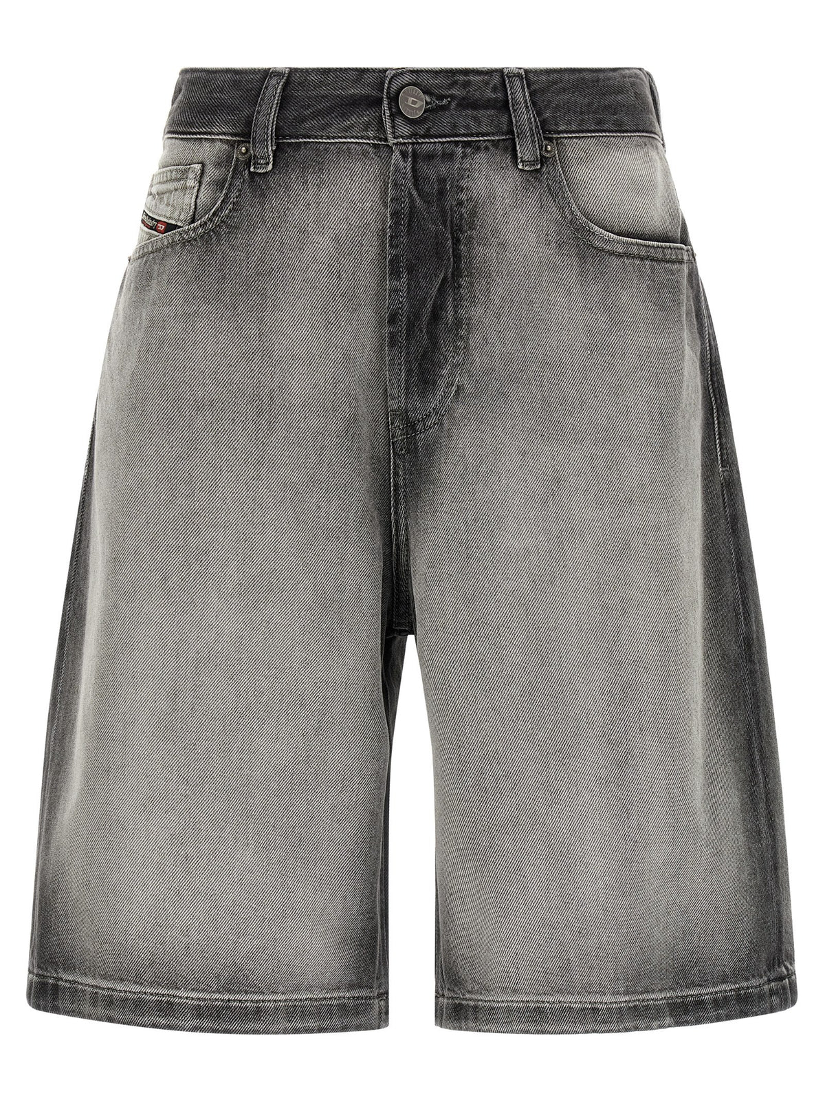 Diesel De-sire Gray Cotton Bermuda Shorts for Women