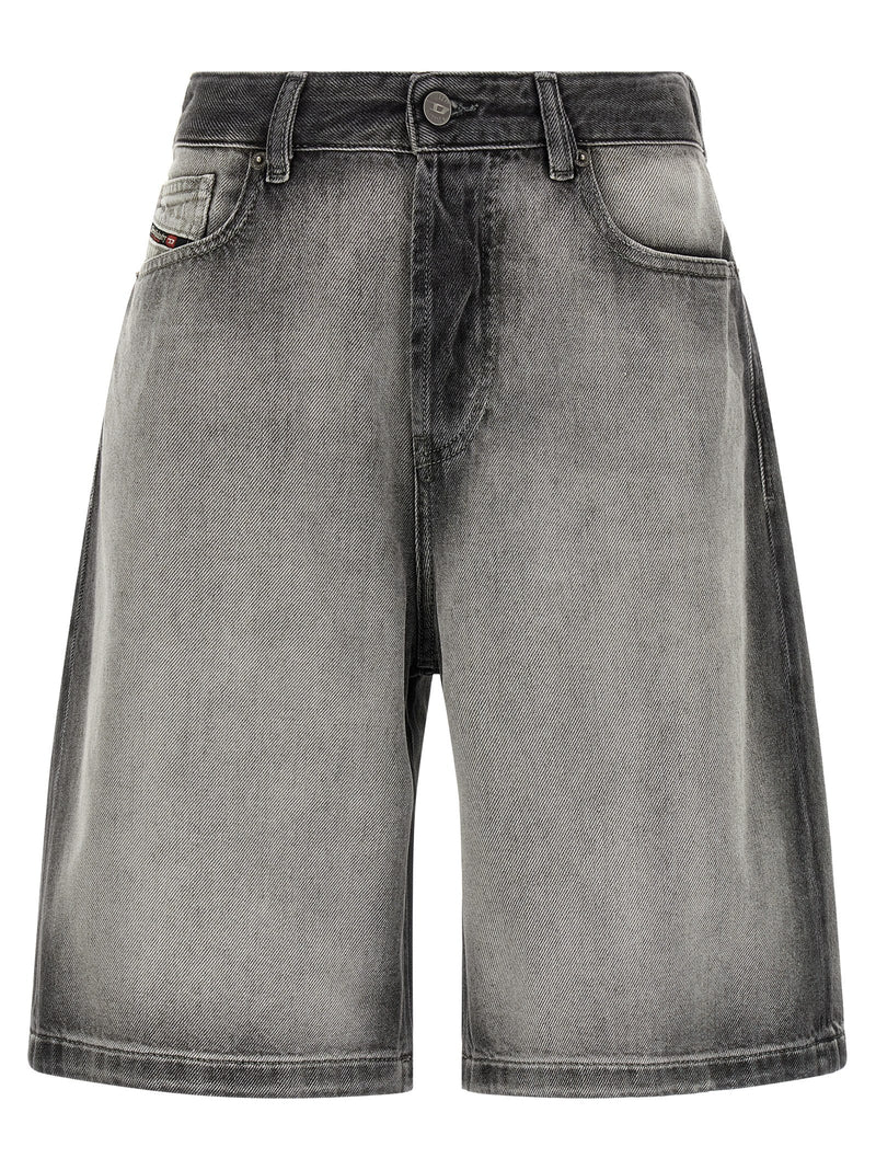 Diesel De-sire Gray Cotton Bermuda Shorts for Women