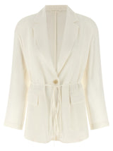 Brunello Cucinelli Beige Silk Blazer