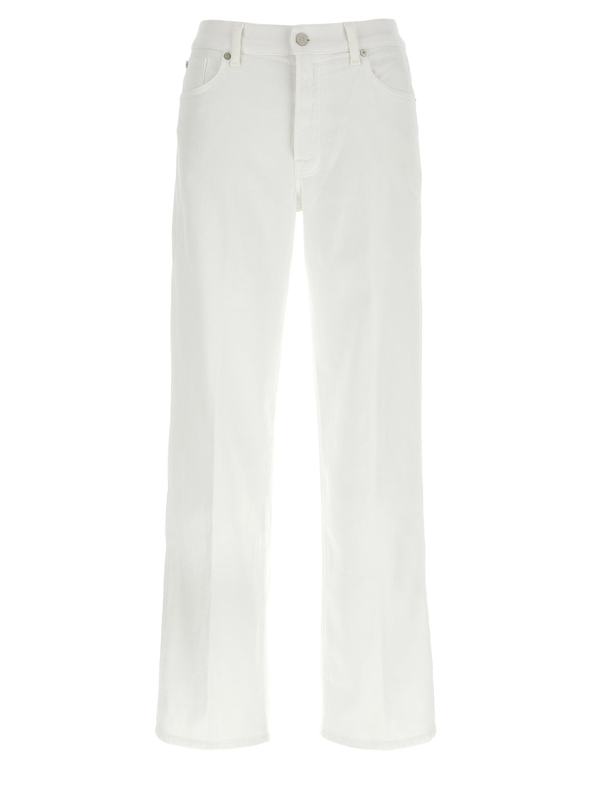 Jeans droits blancs en coton 7 For All Mankind
