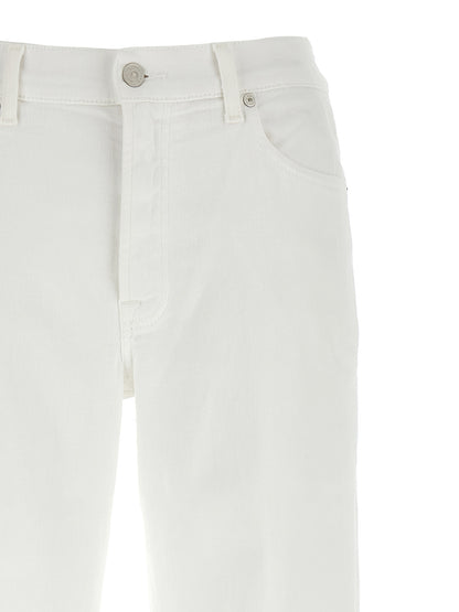 7 For All Mankind White Cotton Straight-Leg Jeans
