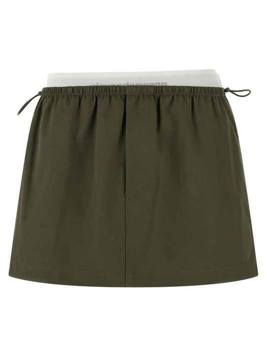 Jupe longue bicolore en coton Alexander Wang