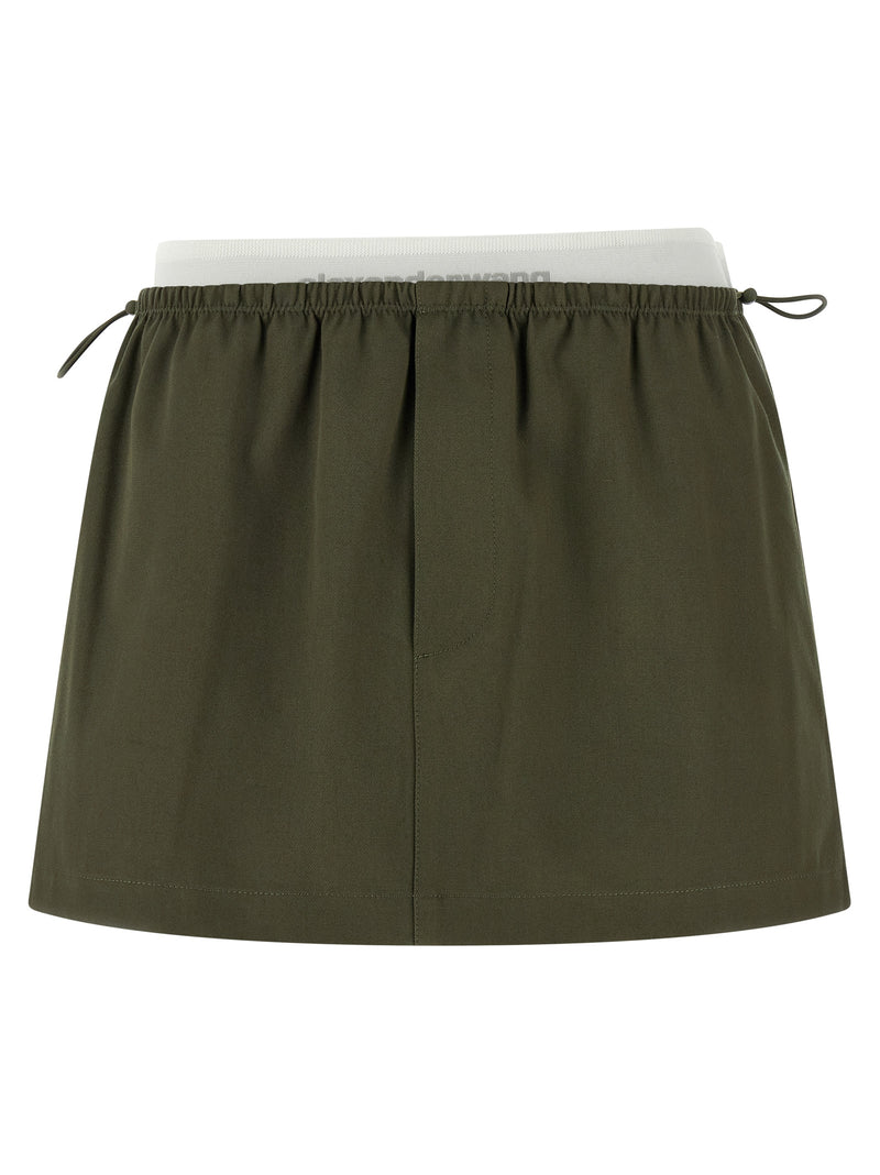 Jupe longue bicolore en coton Alexander Wang
