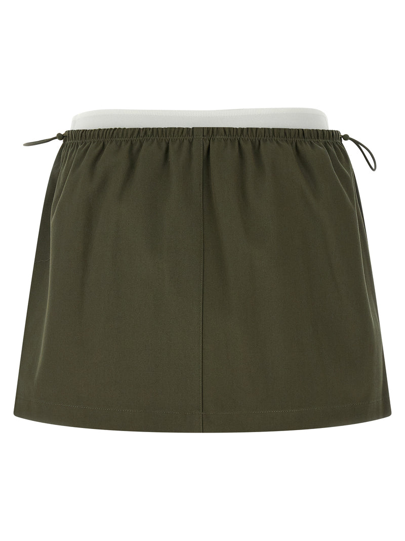 Jupe longue bicolore en coton Alexander Wang