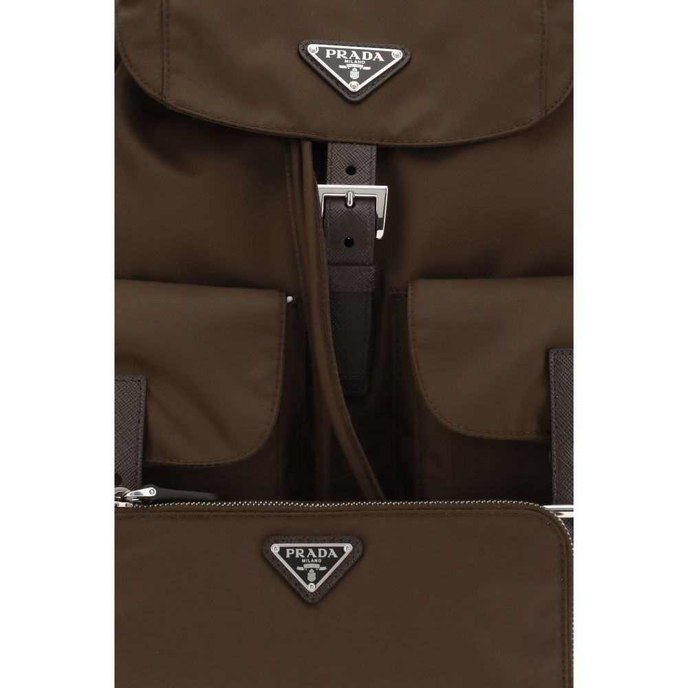 Prada Brown Recycled Polyamide Backpack - Medium Re-Nylon