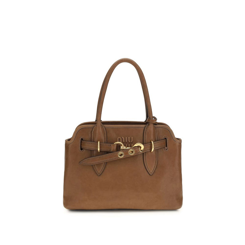 Miu Miu Brown Lamb Ovis Aries Handbag - Aventure Collection