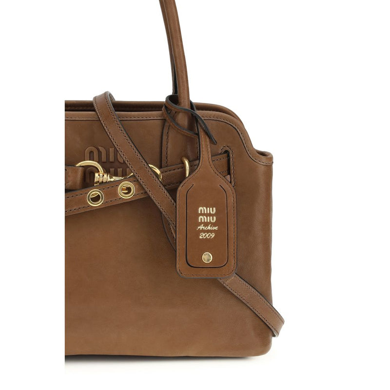 Miu Miu Brown Lamb Ovis Aries Handbag - Aventure Collection