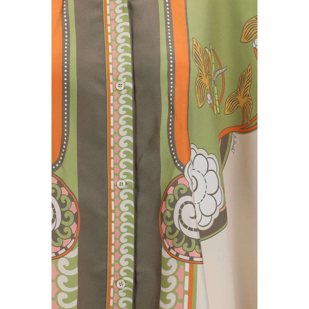 Chemise à motif de soie multicolore La Double J