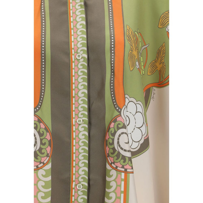 Chemise à motif de soie multicolore La Double J
