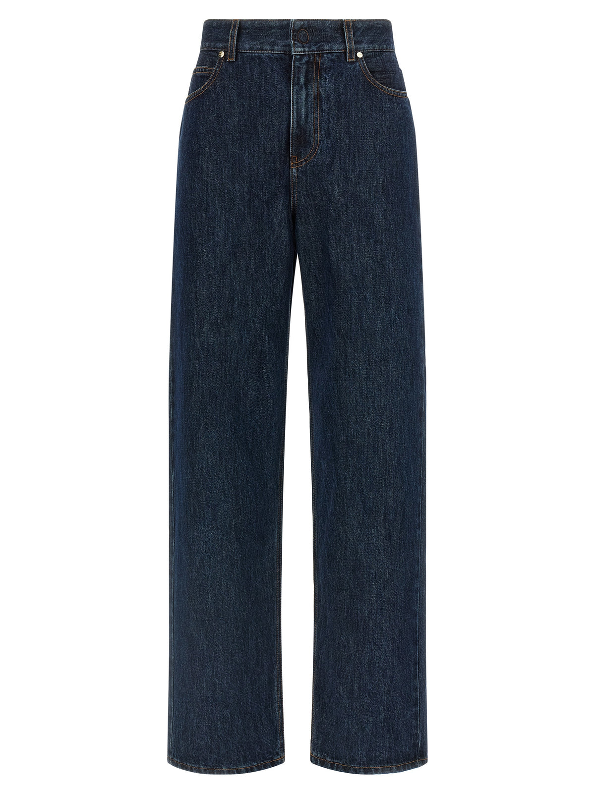 Jeans droits Fendi en coton bleu