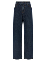 Jeans droits Fendi en coton bleu