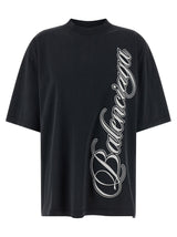 Balenciaga Black Washed Effect Cotton T-Shirt