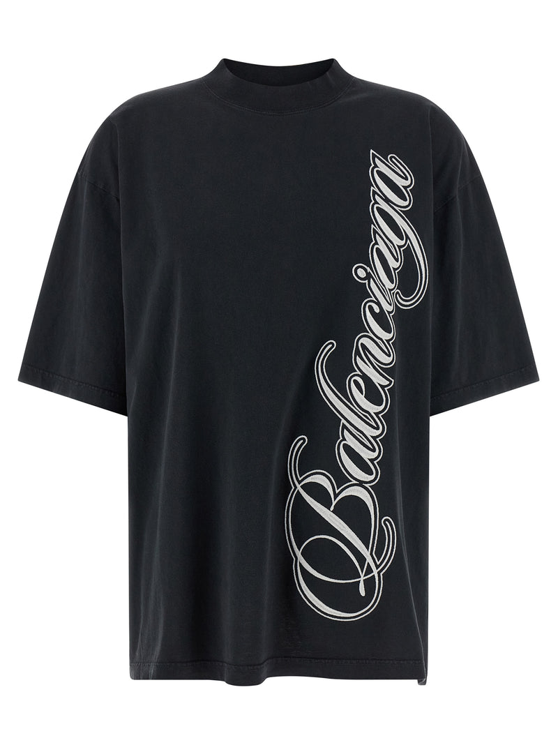 Balenciaga Black Washed Effect Cotton T-Shirt