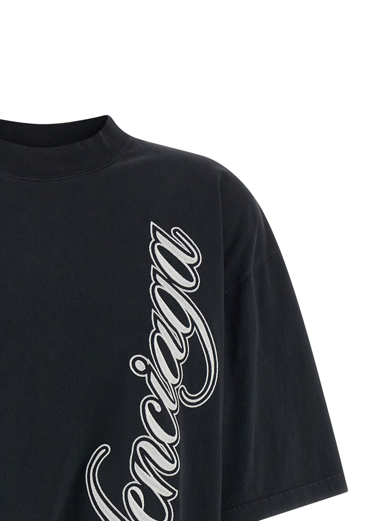 Balenciaga Black Washed Effect Cotton T-Shirt
